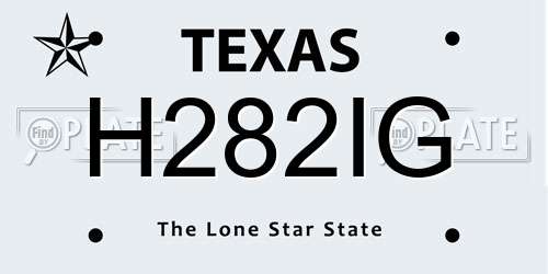 H282IG Texas License Plate