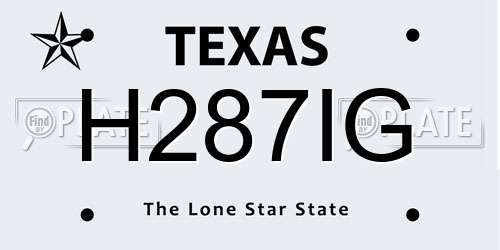 H287IG Texas License Plate