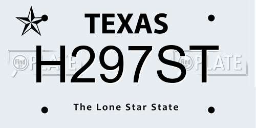 H297ST Texas License Plate