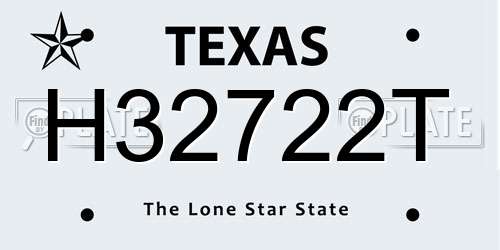 H32722T Texas License Plate