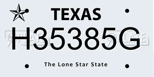 H35385G Texas License Plate