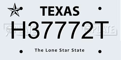 H37772T Texas License Plate