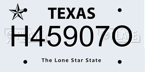H45907O Texas License Plate