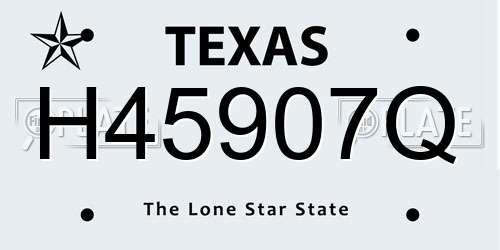 H45907Q Texas License Plate