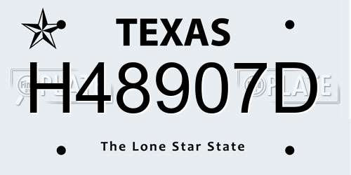 H48907D Texas License Plate
