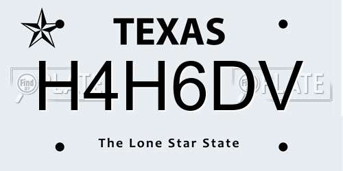 H4H6DV Texas License Plate
