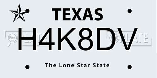 H4K8DV Texas License Plate