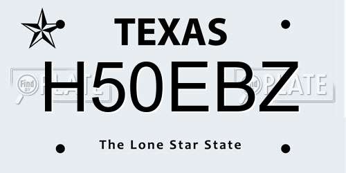 H50EBZ Texas License Plate