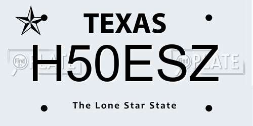 H50ESZ Texas License Plate