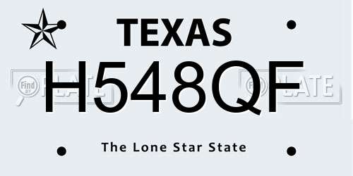 H548QF Texas License Plate