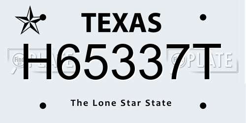 H65337T Texas License Plate