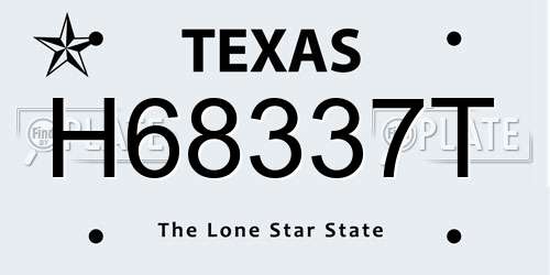 H68337T Texas License Plate