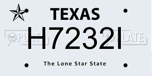 H7232I Texas License Plate