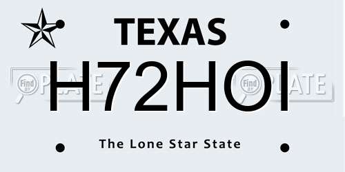 H72HOI Texas License Plate