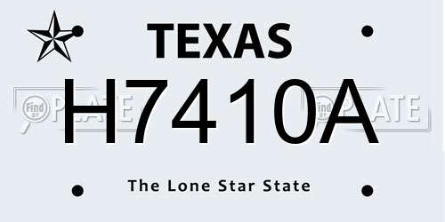 H7410A Texas License Plate