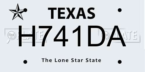 H741DA Texas License Plate