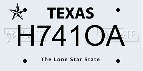 H741OA Texas License Plate