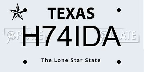 H74IDA Texas License Plate