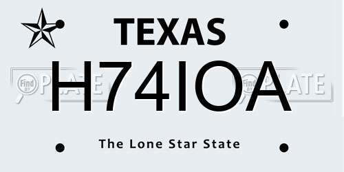 H74IOA Texas License Plate