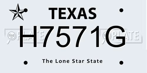 H7571G Texas License Plate