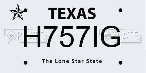 H757IG Texas License Plate