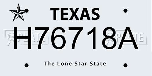 H76718A Texas License Plate