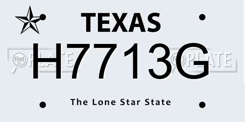 H7713G Texas License Plate