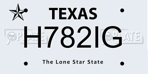 H782IG Texas License Plate