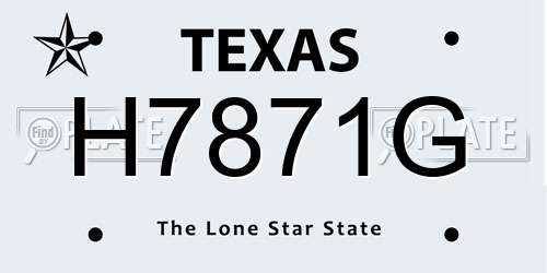 H7871G Texas License Plate
