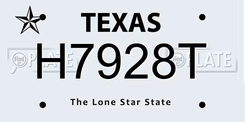 H7928T Texas License Plate