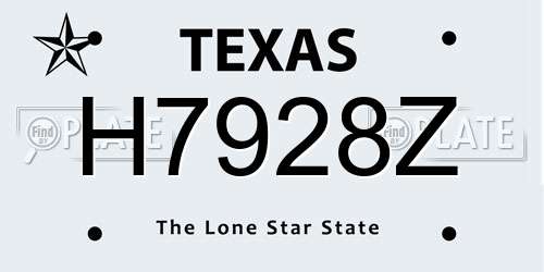 H7928Z Texas License Plate