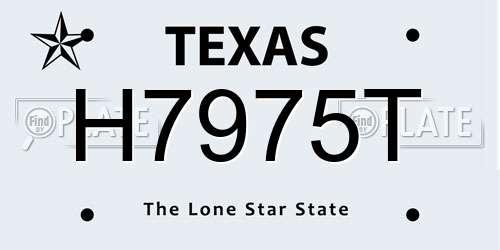 H7975T Texas License Plate