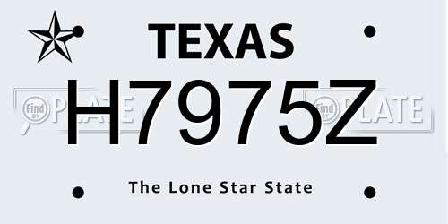 H7975Z Texas License Plate