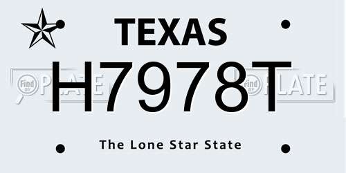 H7978T Texas License Plate