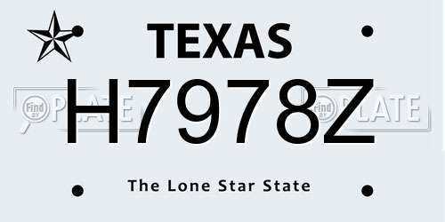 H7978Z Texas License Plate