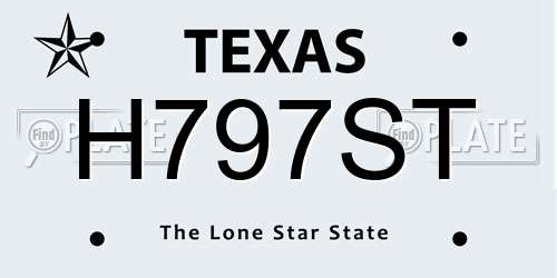 H797ST Texas License Plate