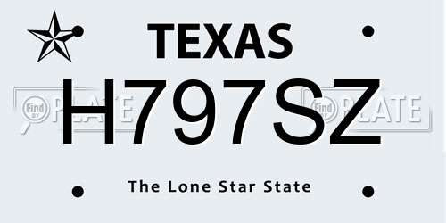 H797SZ Texas License Plate