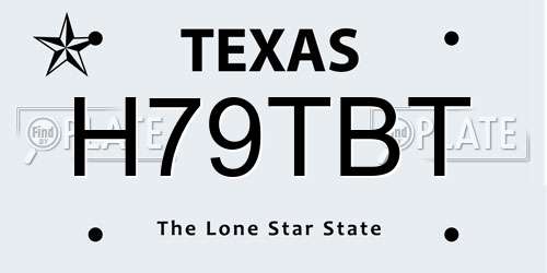 H79TBT Texas License Plate