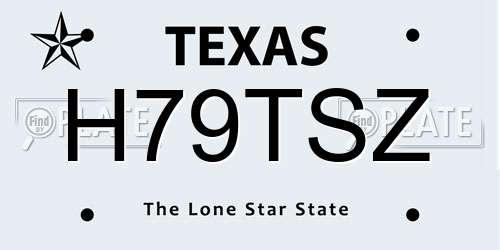 H79TSZ Texas License Plate