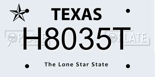 H8035T Texas License Plate