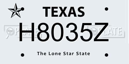 H8035Z Texas License Plate