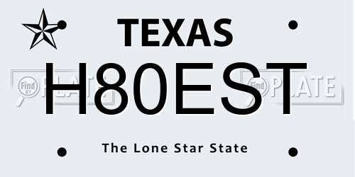 H80EST Texas License Plate