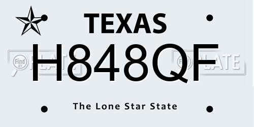 H848QF Texas License Plate
