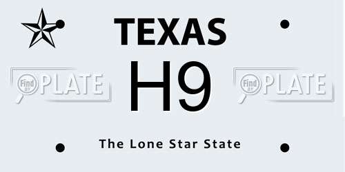 H9 Texas License Plate