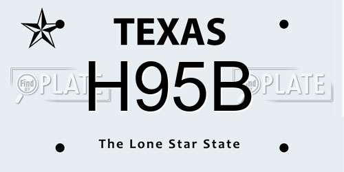 H95B Texas License Plate