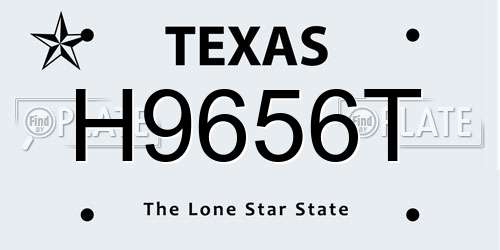 H9656T Texas License Plate