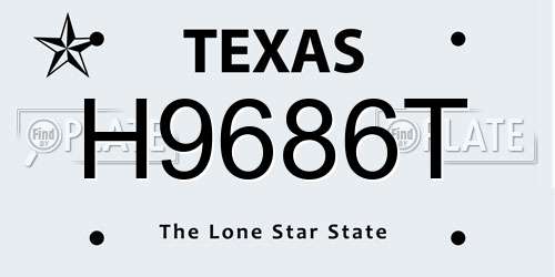 H9686T Texas License Plate