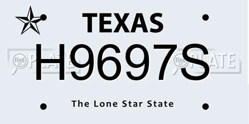 H9697S Texas License Plate