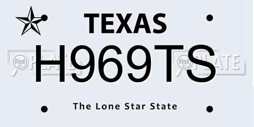 H969TS Texas License Plate