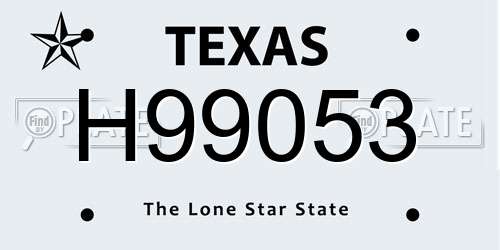H99053 Texas License Plate
